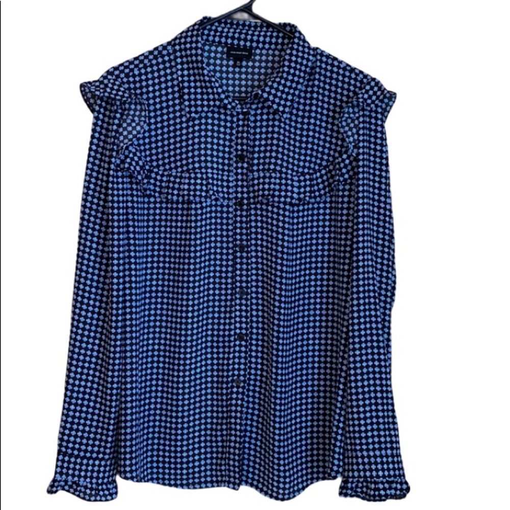 Who What Wear Floral Print Button Down Shirt 1X